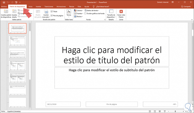 Cómo poner marca de agua PowerPoint 2019, 2016 Solvetic