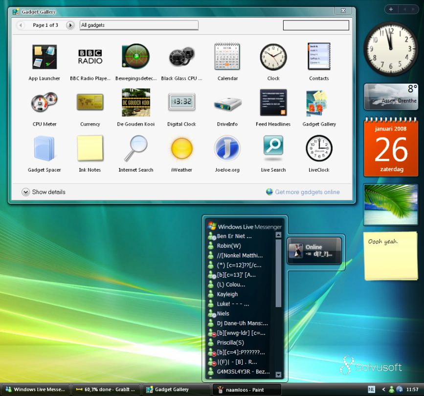 Windows sidebar gadget는 무엇입니까? (Microsoft Corporation로부터)