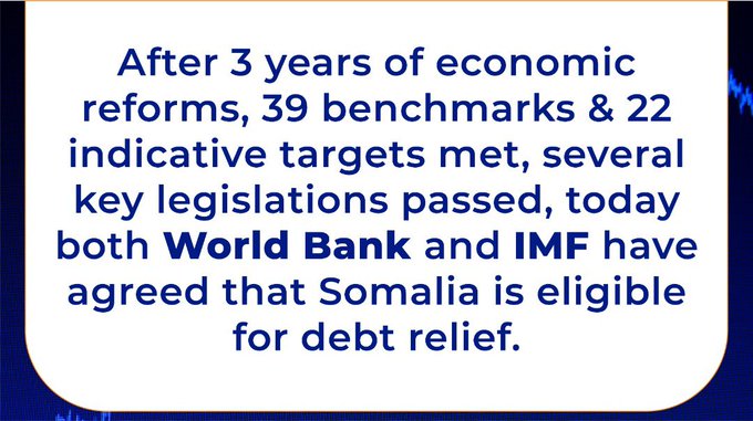 CURRENT AFFAIRS IMF and World Bank declare Somalia eligible for Debt