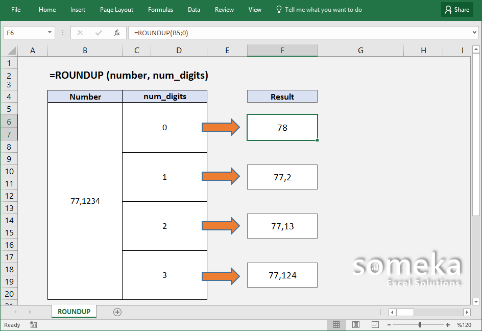 How to use Excel ROUNDUP function Formula & Video Examples