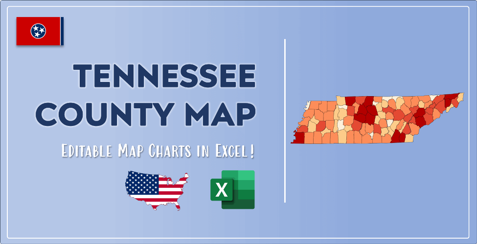 Tennessee County Map and Population List in Excel
