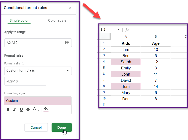 Conditional Formatting Google Sheets Guide)