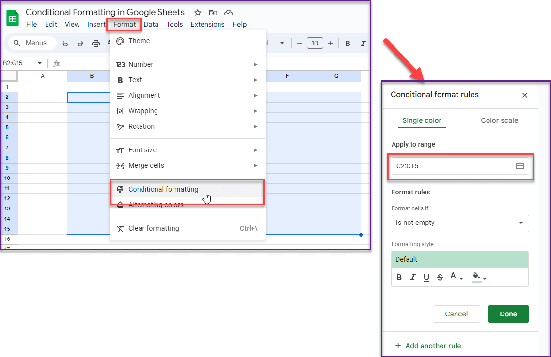 Conditional Formatting Google Sheets Guide)