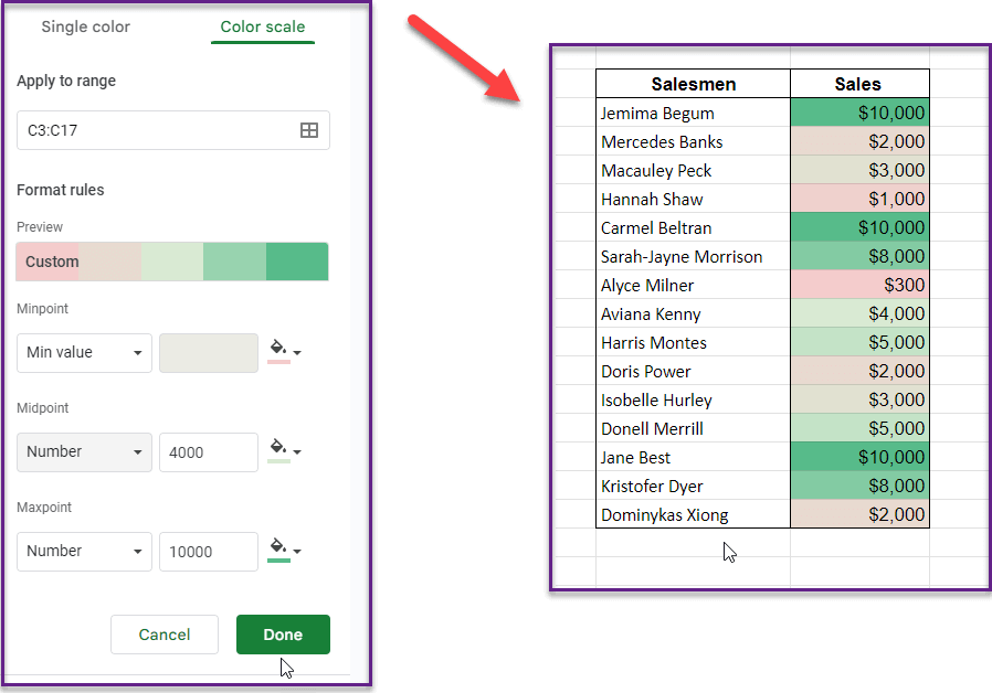 Conditional Formatting Google Sheets Guide)