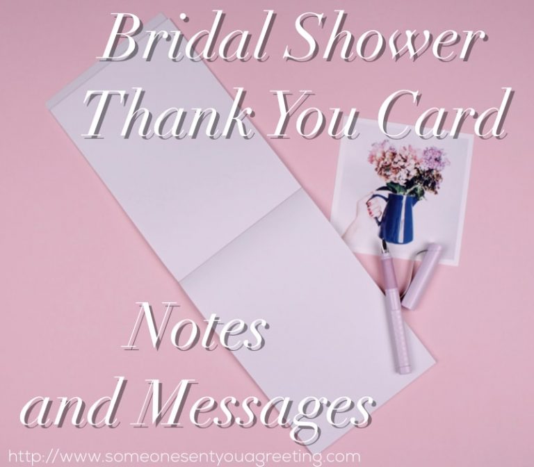 Bridal Shower Thank You Notes and Messages Someone Sent You A Greeting