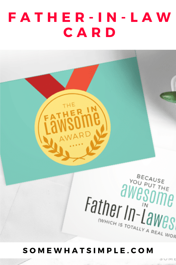 FatherInLaw Card (FREE Printable) Somewhat Simple