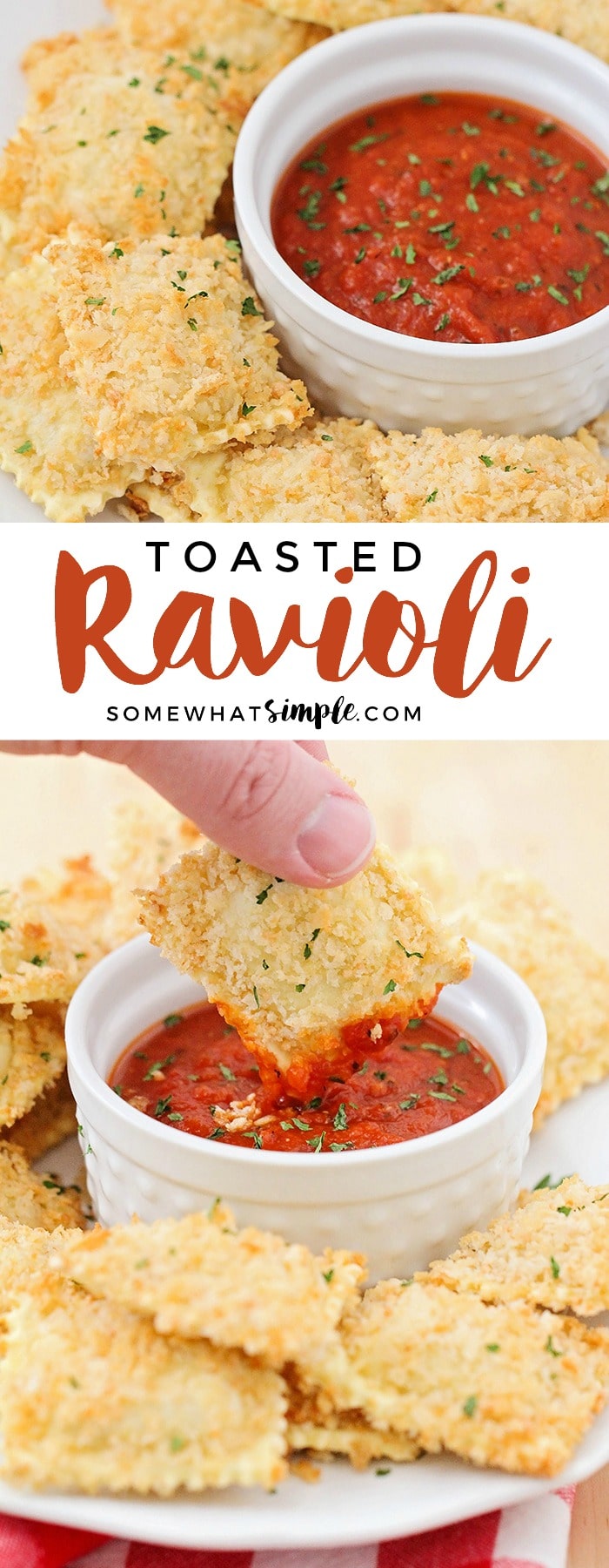 Toasted Ravioli Baked, Not Fried! Somewhat Simple