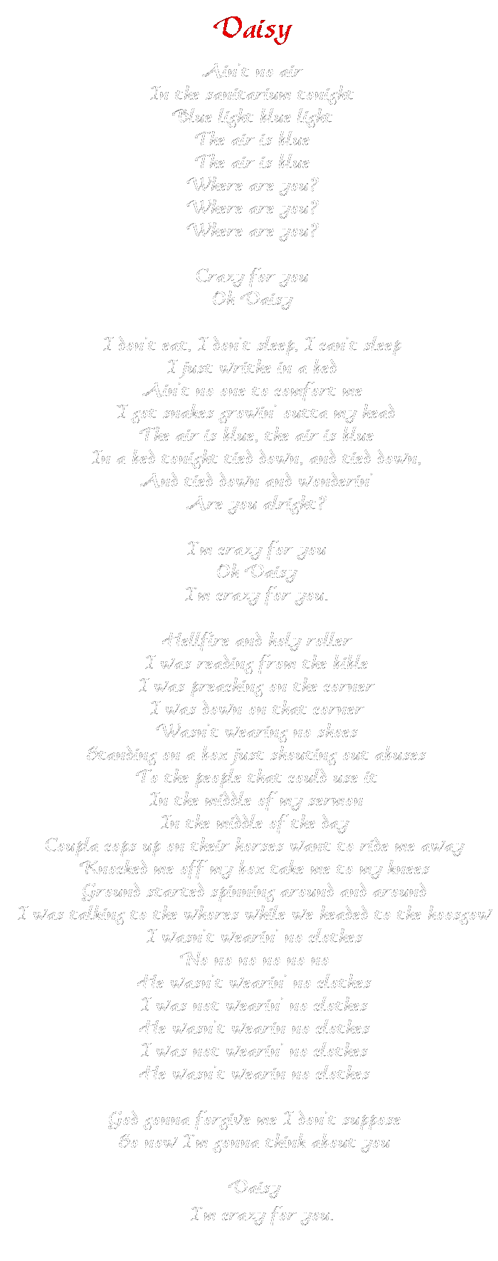 Soniadada Daisy Lyrics