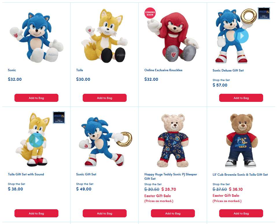 Build a Bear Sonic 2 Movie Plush Toy with Shoes and Sound lagoagrio