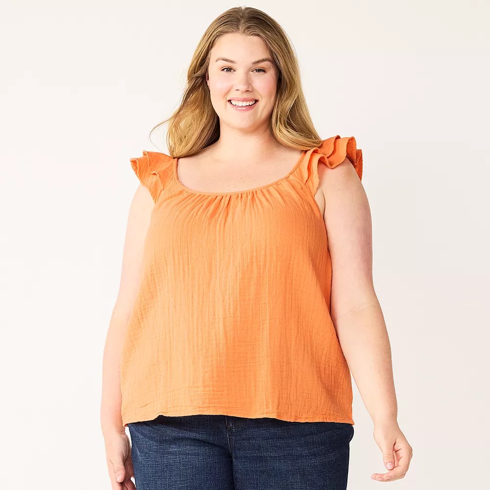 Plus Size Sonoma Goods For Life® Ruffle Tank Top | Sonoma Clothing Store