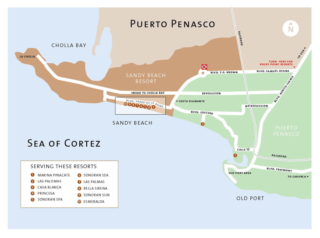 Cómo llegar a Puerto Peñasco Sonoran Spa Resort Puerto Peñasco