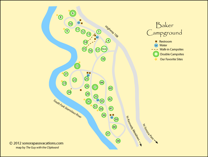 Baker Campground Map