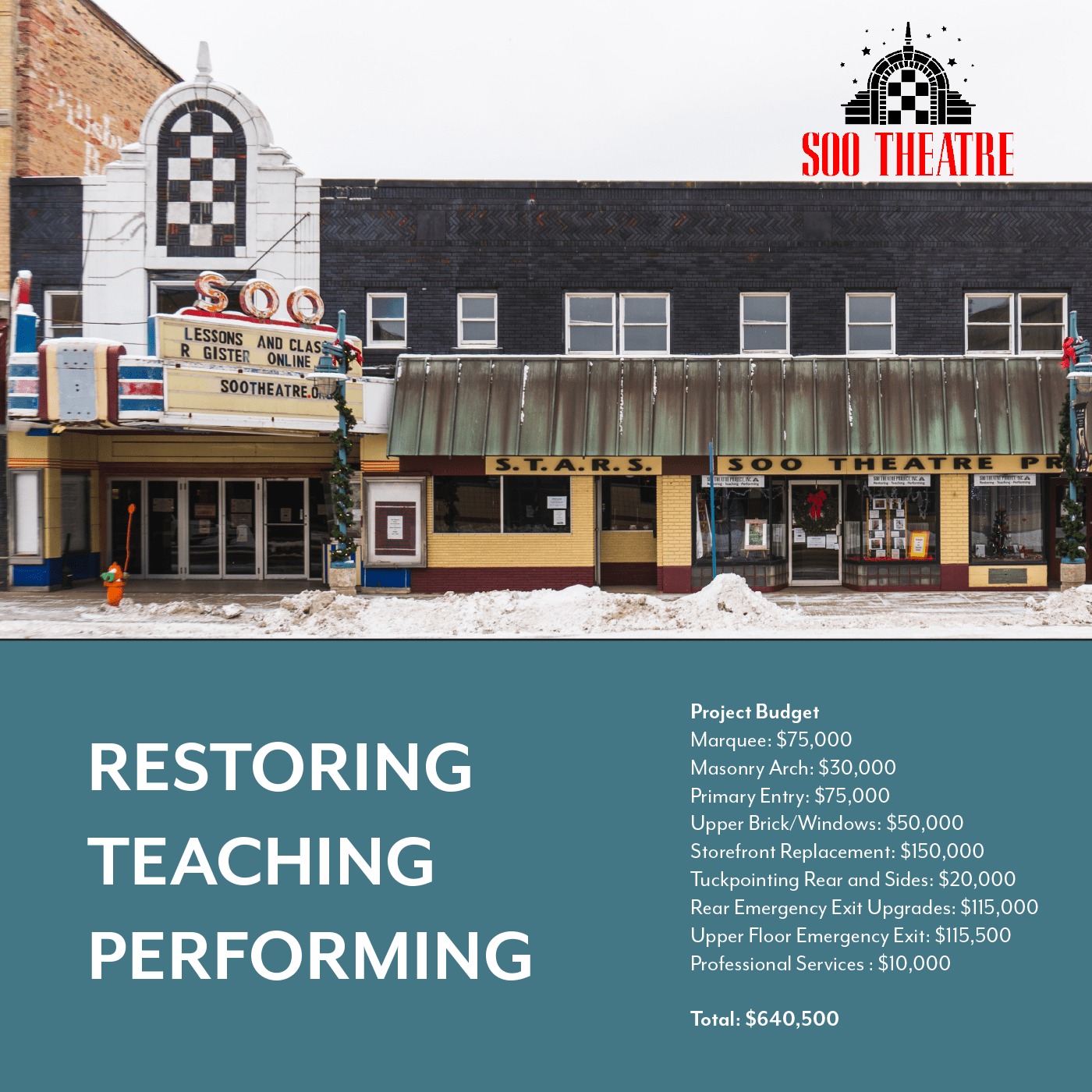 Exterior Restoration Project The Soo Theatre Project, Inc.