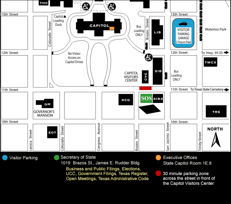 SOS Map and Driving Directions to the Texas Secretary of State Office