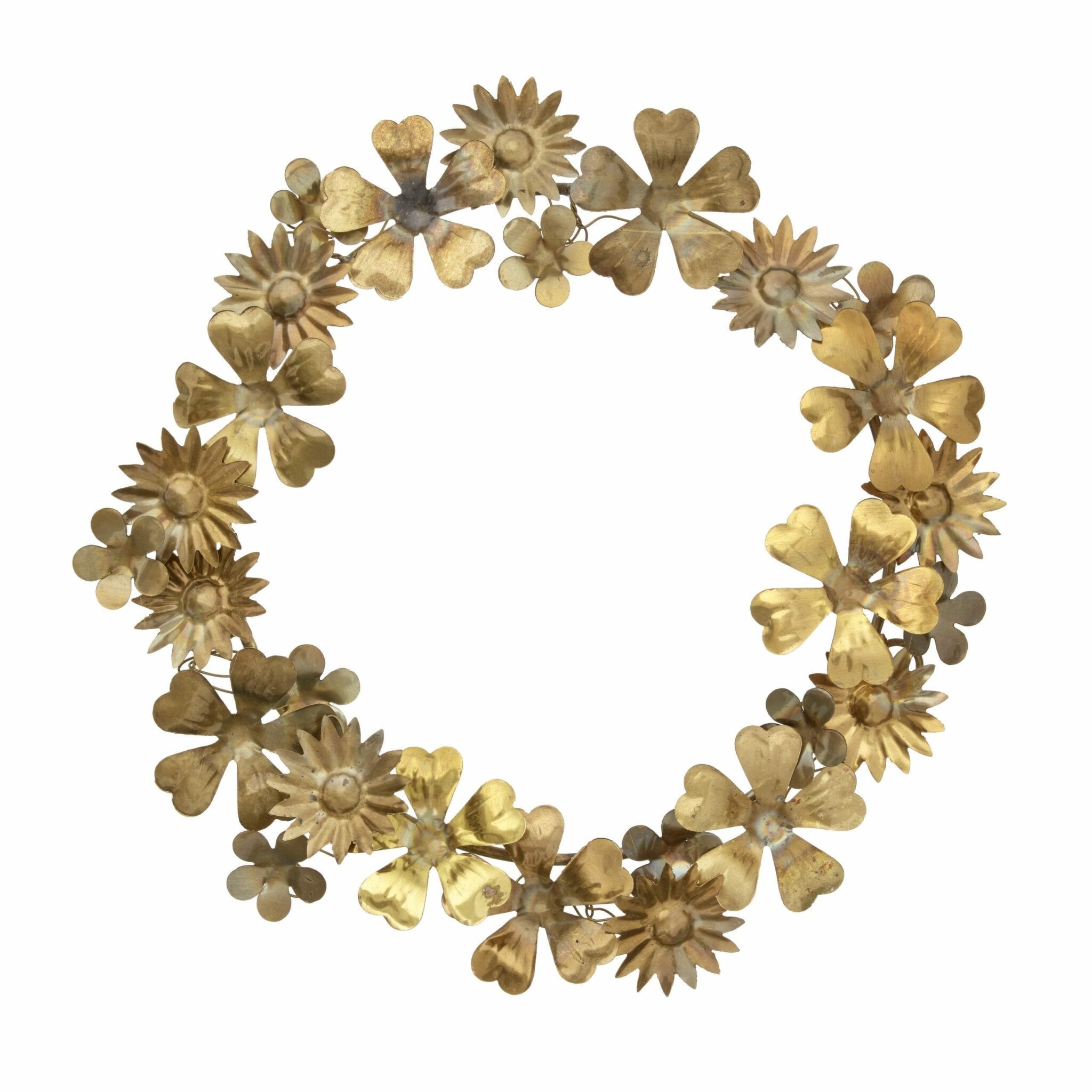 Blumenkranz aus Metall in Gold für die Weihnachtsdeko Bungalow DK