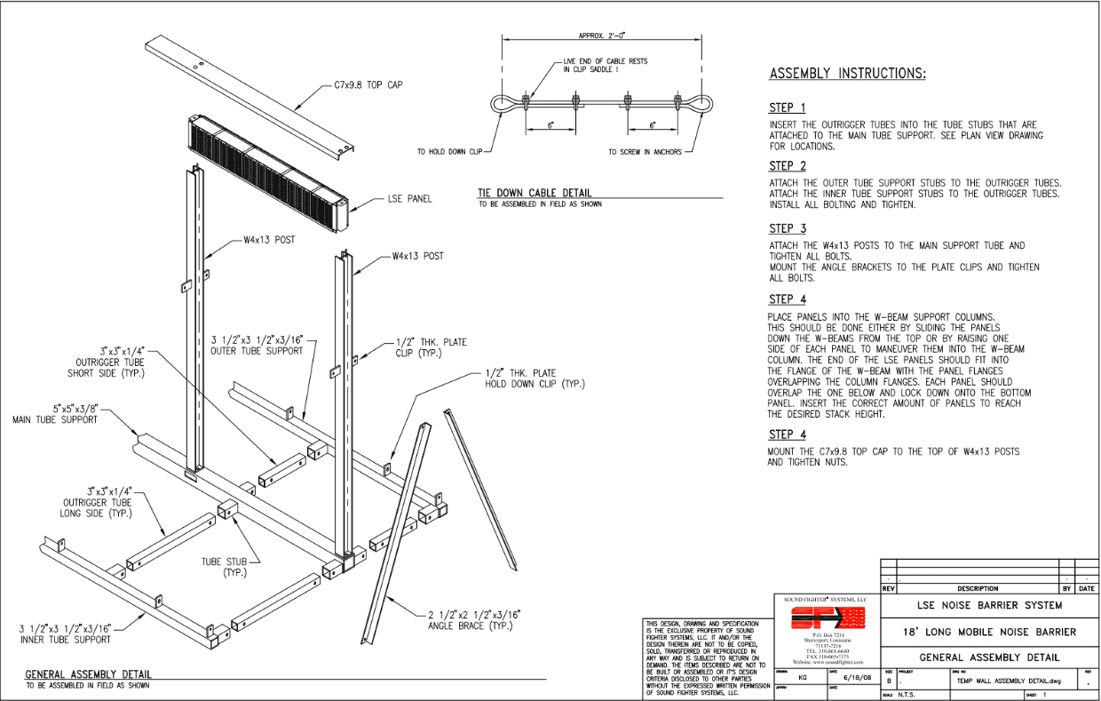 Installing Mobile Noise Barrier Panels Drawings