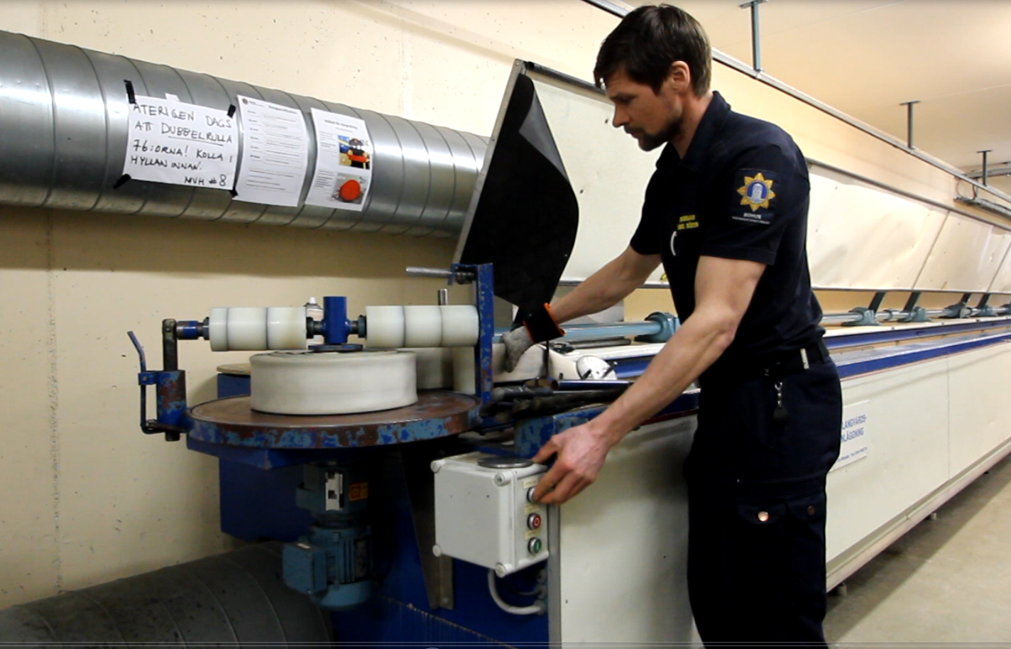 Fire Hose Maintenance machine rolling the hose Sounds Of Changes