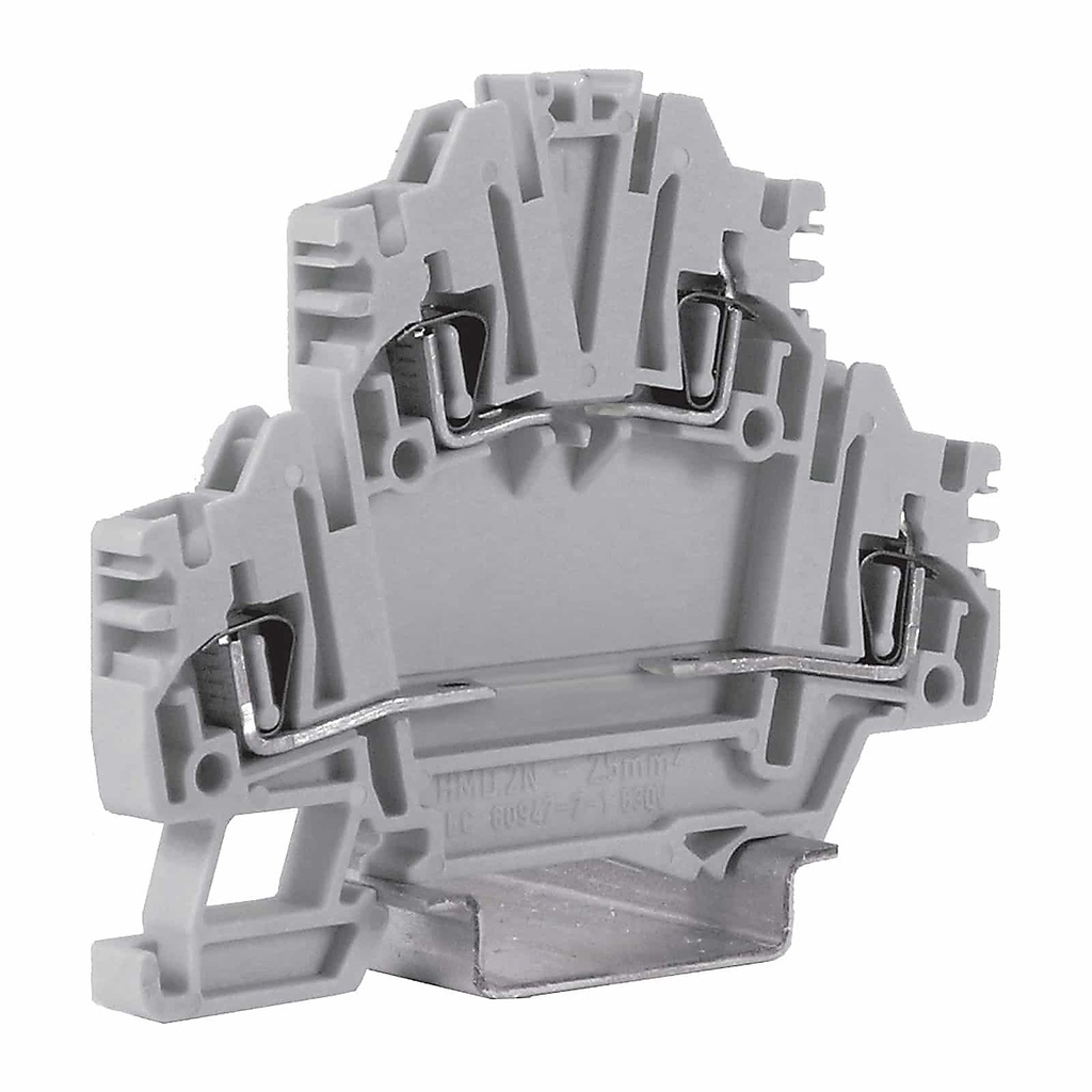 2 Level Spring Terminal Block With 3 Internal 1N4007 Diodes, DIN Rail