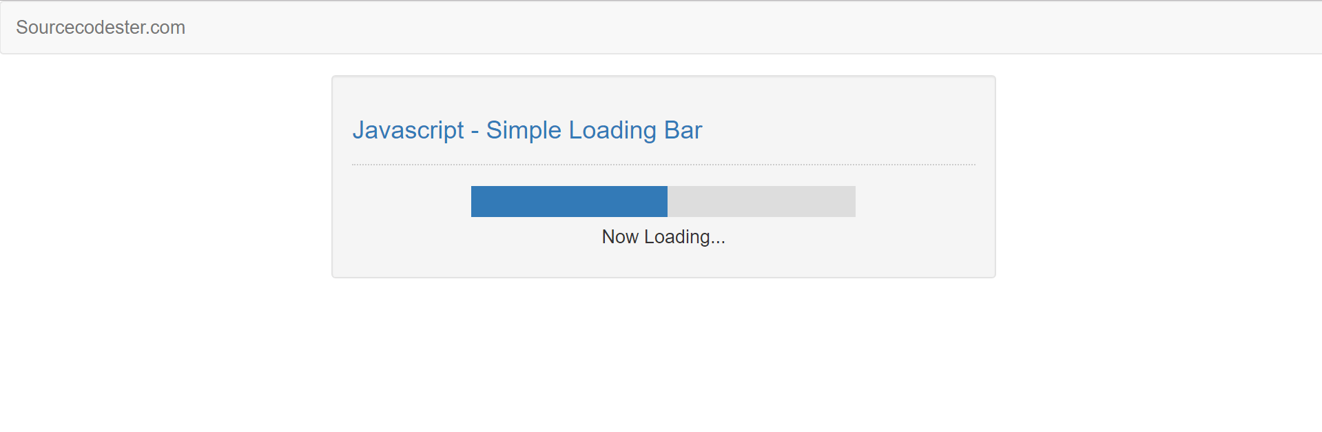 Javascript Simple Loading Bar SourceCodester