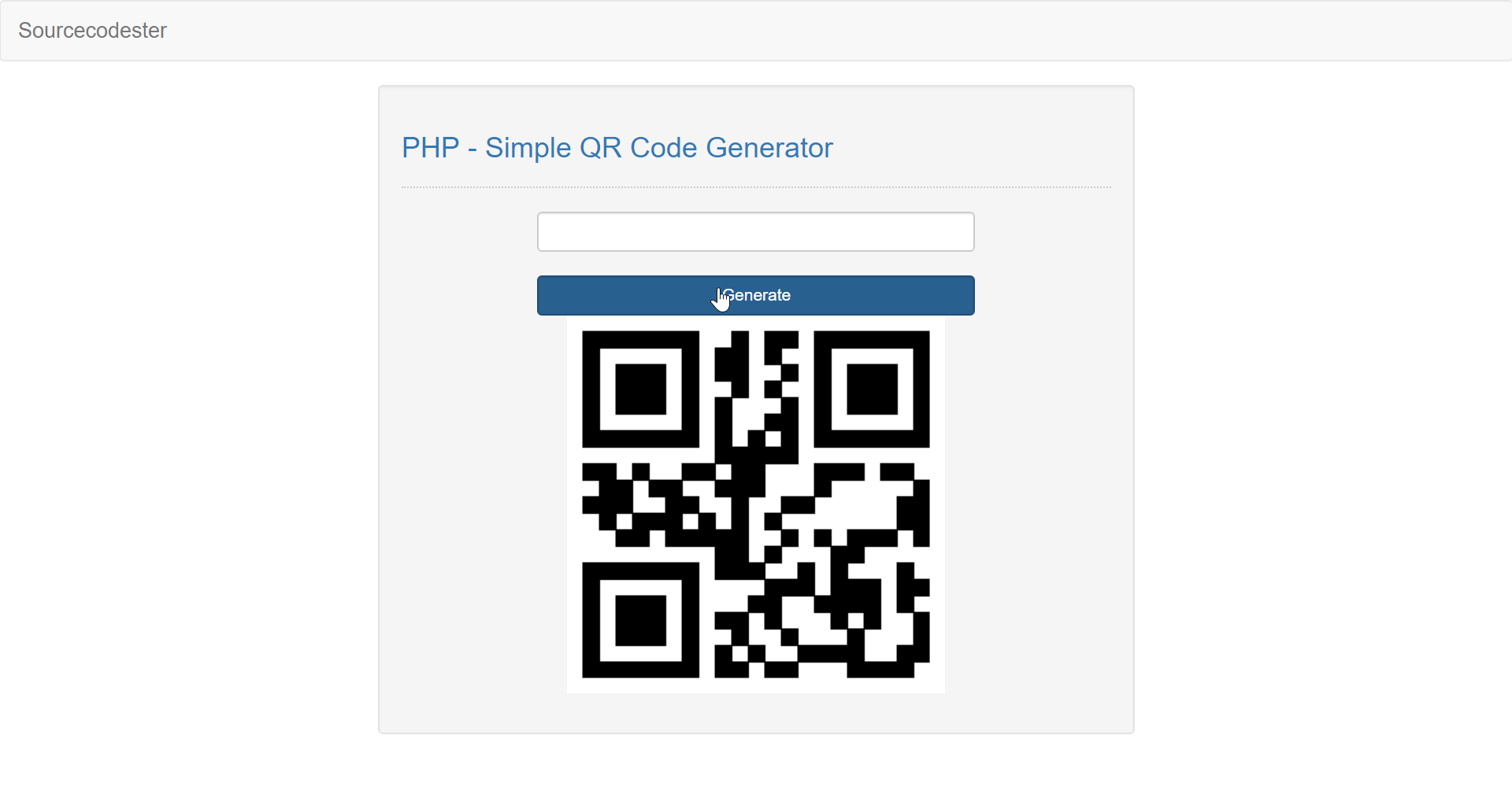 PHP Simple QR Code Generator SourceCodester