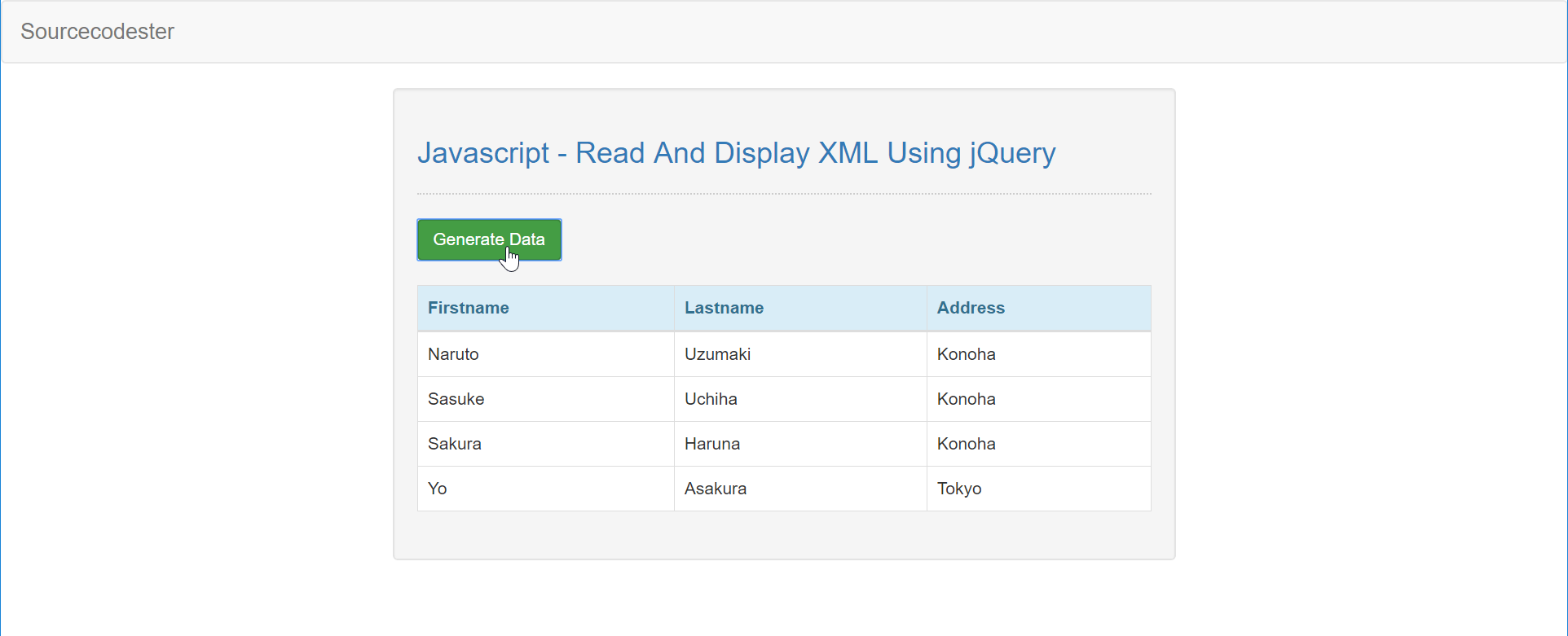 JavaScript Read And Display XML Free Source Code Projects and Tutorials