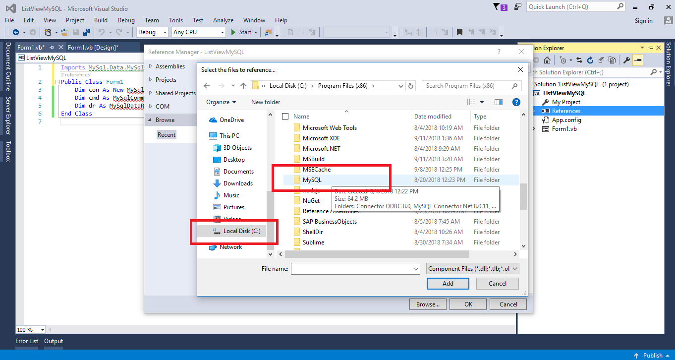 How to Add MySQL.Data.dll in Free Source Code