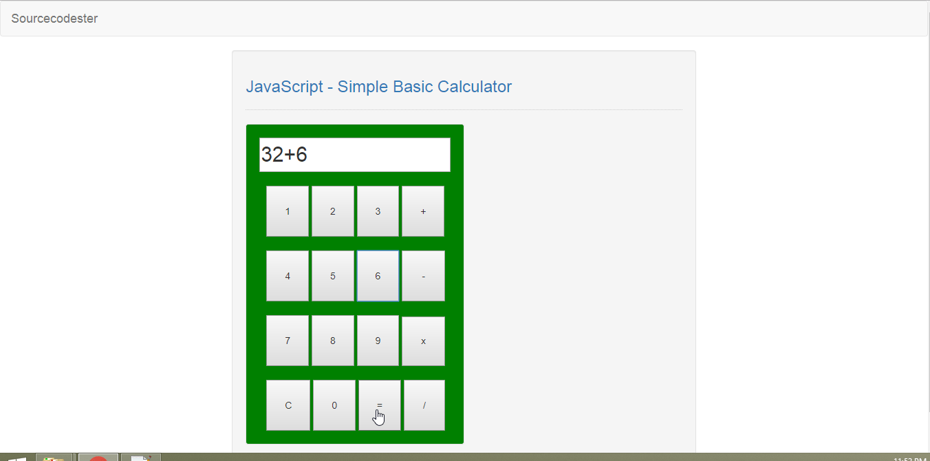 Simple Javascript Calculator With Source Code Source Code Projects