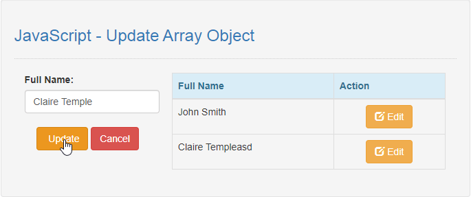 JavaScript Update Array Object Free Source Code, Projects & Tutorials
