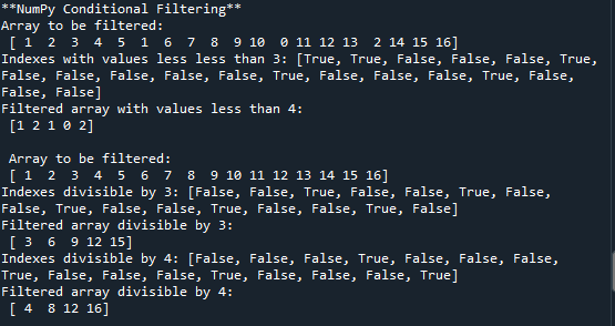 NumPy Conditional Filtering Free Source Code, Projects & Tutorials