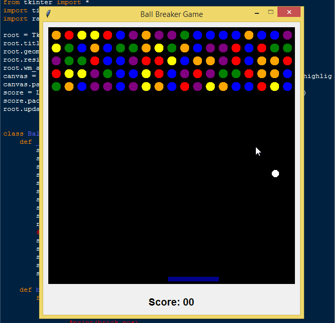 Ball Breaker Game Project in Python SourceCodester