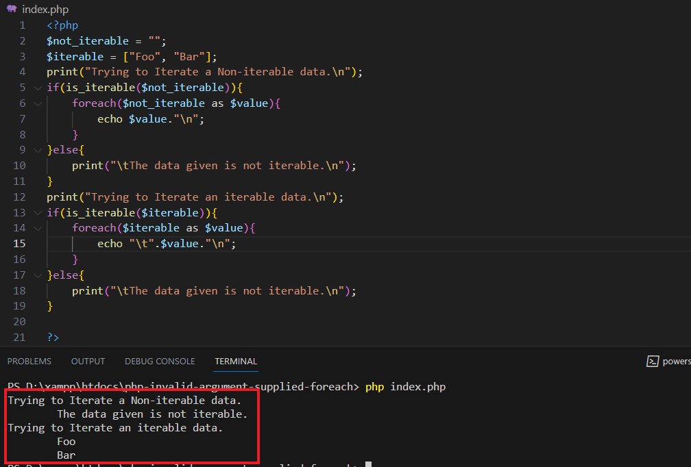 How to fix the "PHP Warning foreach() argument must be of type array