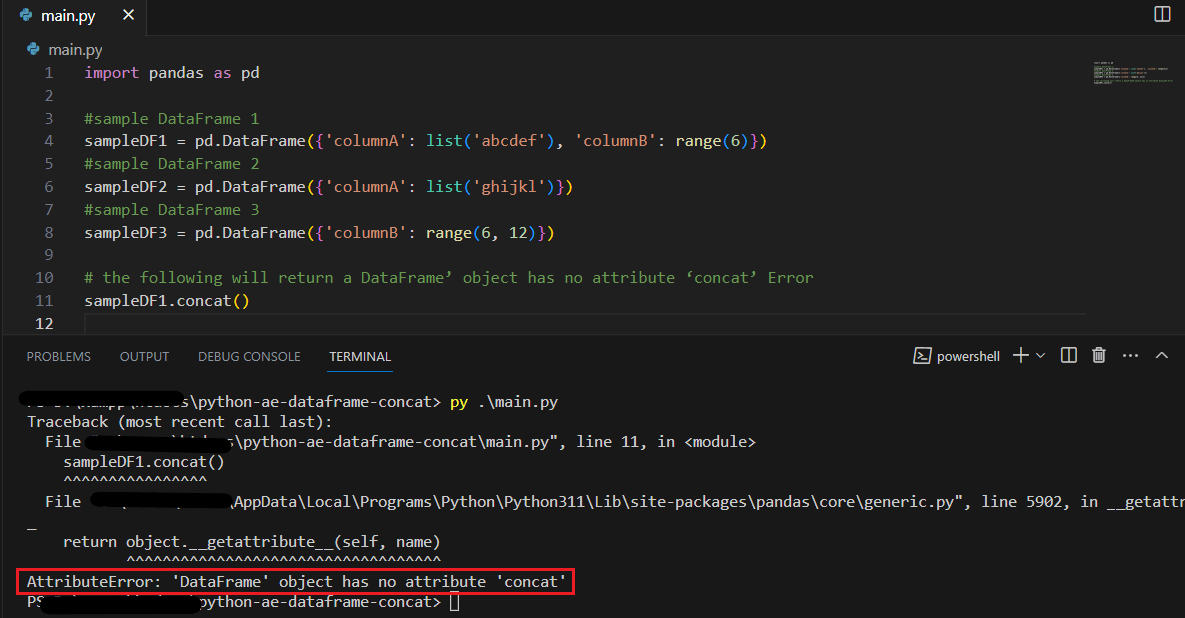 How to Fix the "AttributeError 'DataFrame' object has no attribute