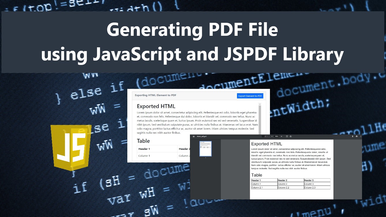 Generating PDF File using JavaScript and JSPDF Library Tutorial