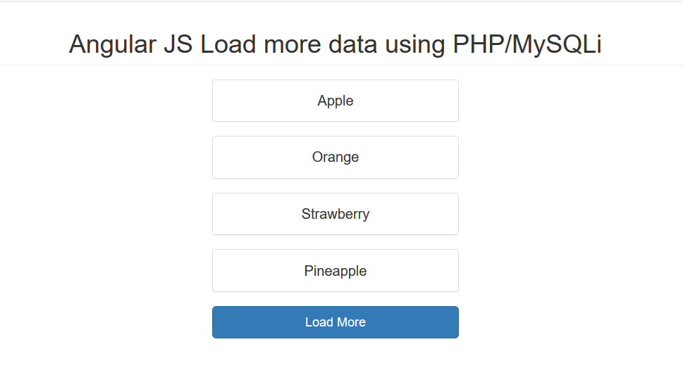 Angular JS Load more data using PHP/MySQLi SourceCodester