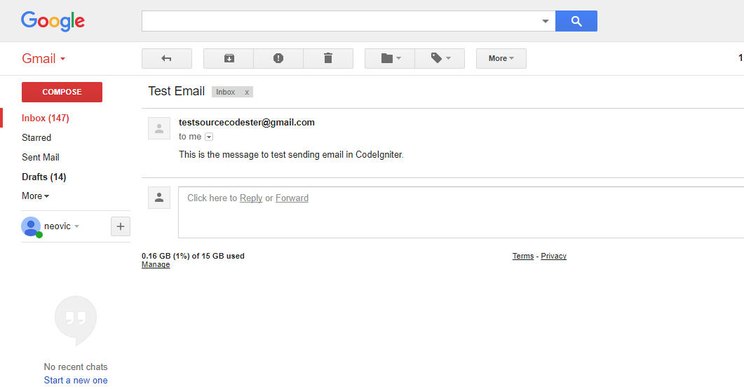 CodeIgniter Send Email using SMTP SourceCodester
