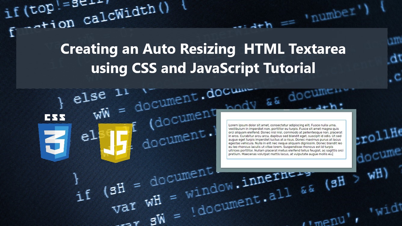 Creating an Auto Resizing HTML Textarea using CSS and JavaScript