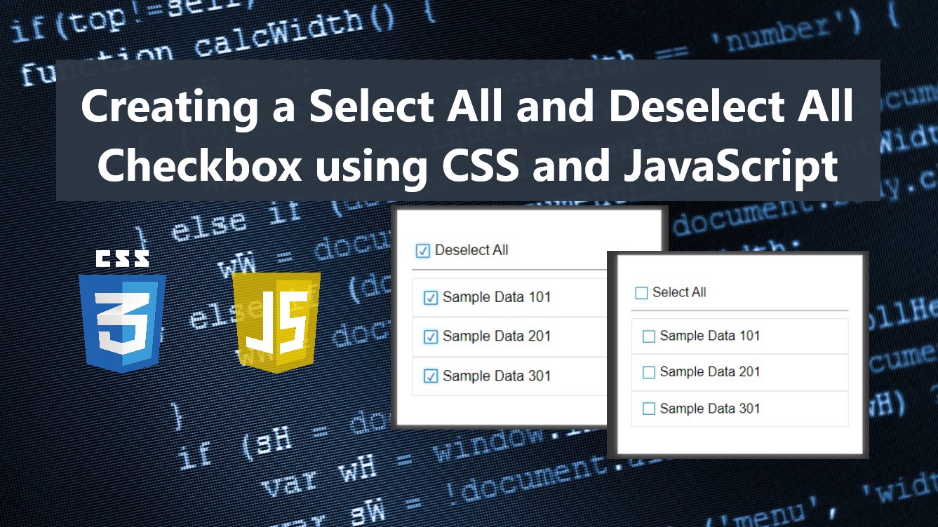 Creating a Select All and Deselect All Checkbox using CSS and JavaScript Tutorial SourceCodester