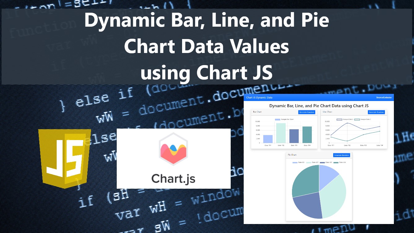 Dynamic Bar, Line, and Pie Chart Data using Chart.js Tutorial