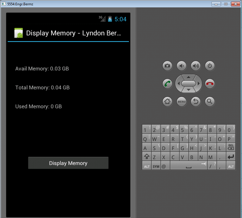 How to display Total Memory, Used Memory, and Available Memory in your