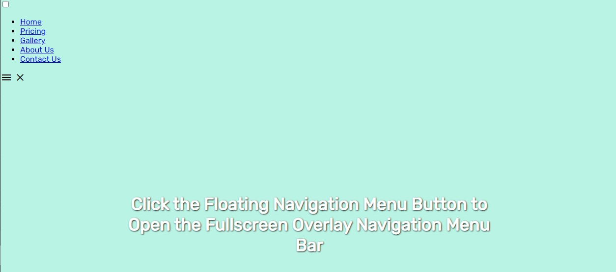 Creating a Fullscreen Overlay Menu Bar using HTML and CSS Tutorial