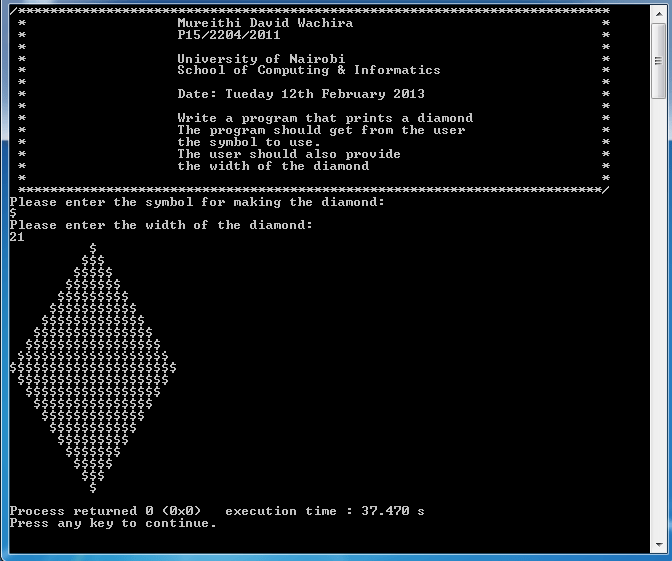 Diamond Printing Program in C Free Source Code, Projects & Tutorials Diamond Printing Program in C Free Source Code, Projects & Tutorials