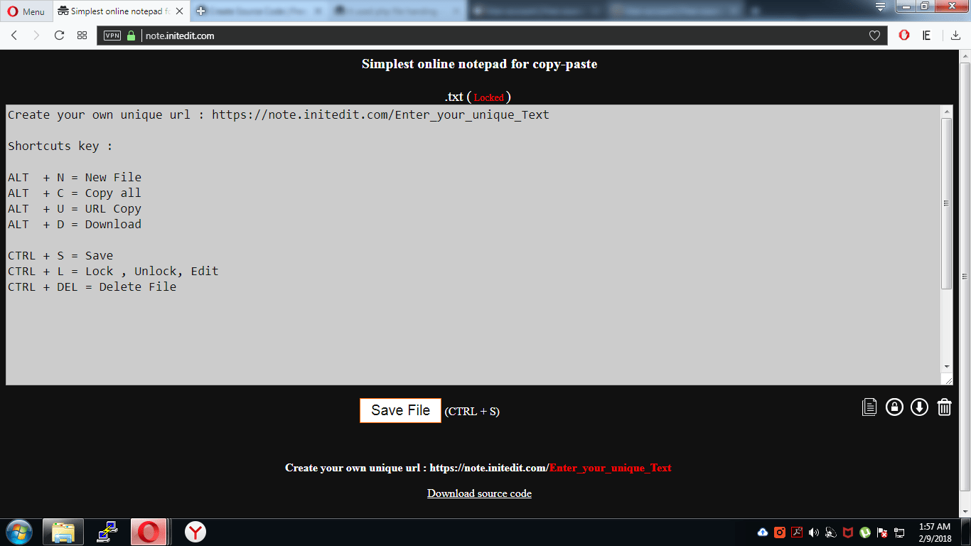Simplest Online Notepad for Copy/Paste in PHP SourceCodester