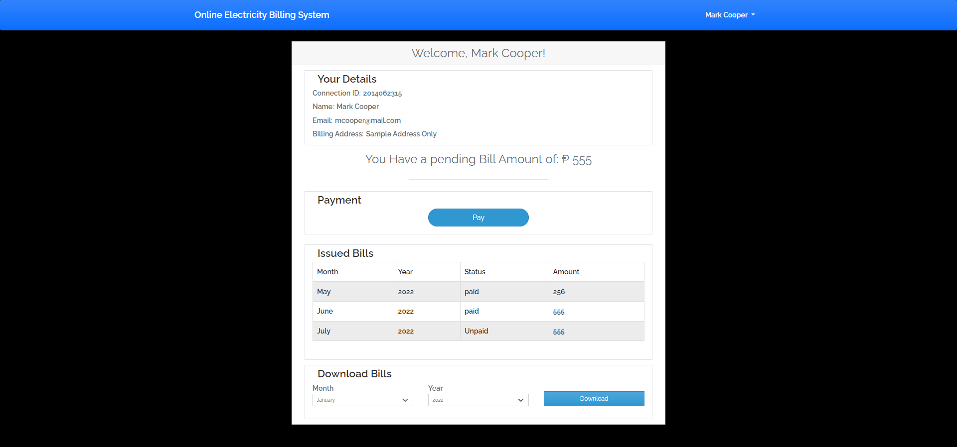Simple Electric Billing Management System in PHP using Laravel 9 Free