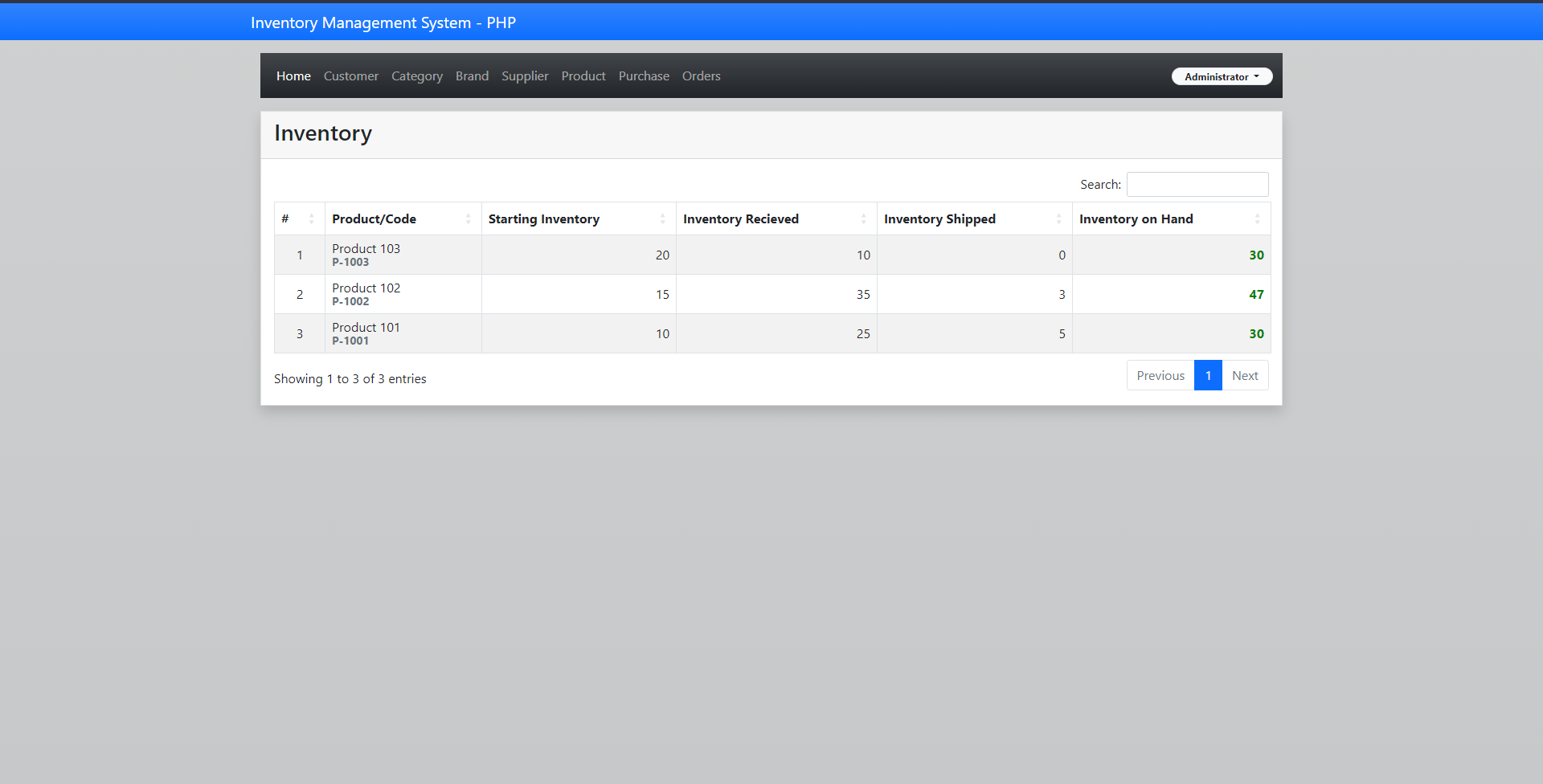 Simple Inventory Management System in PHP/OOP Free Source Code