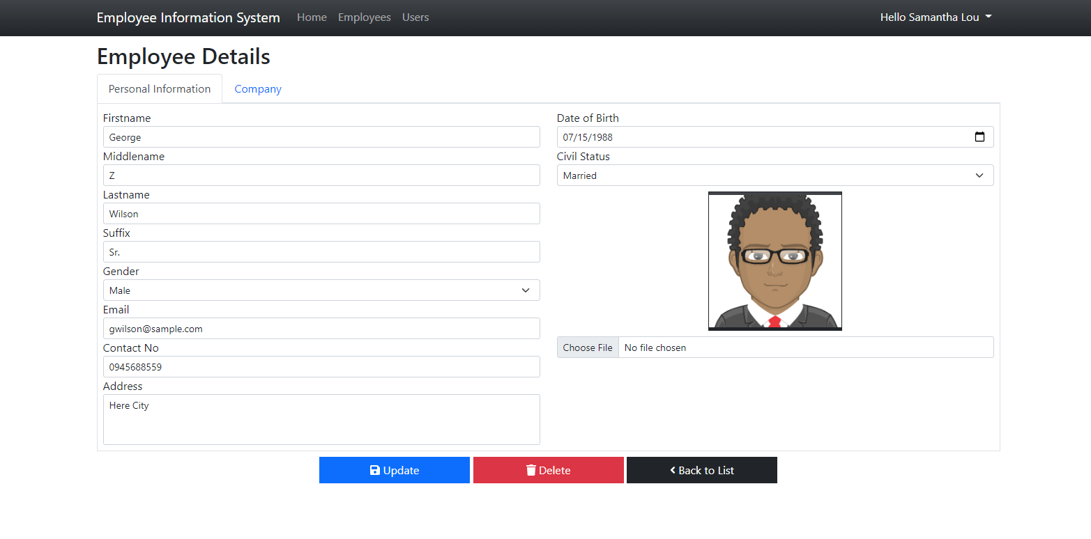 Simple Employees Information System using CodeIgniter 4.1.5 with Free