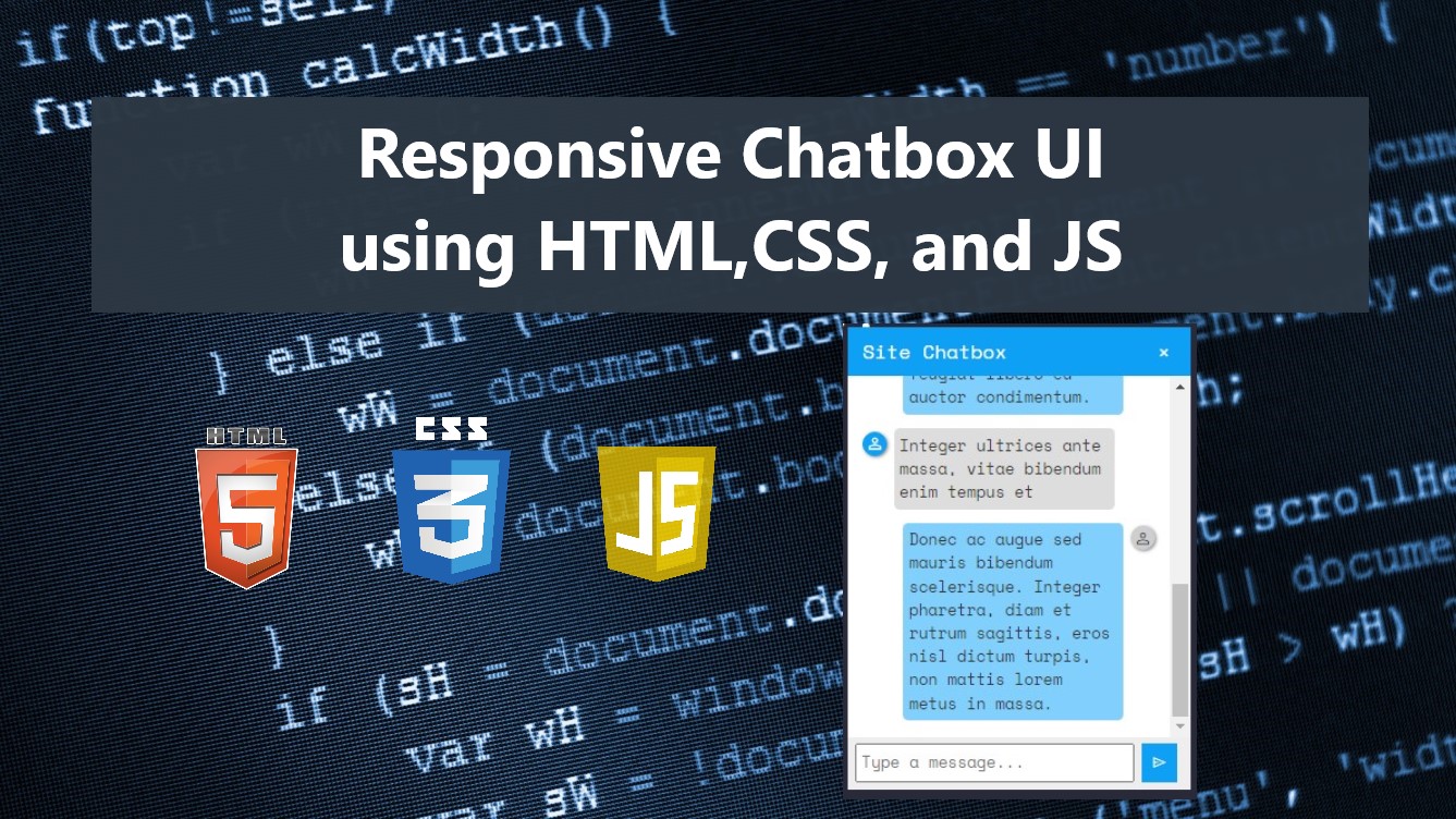 Responsive Chatbox UI using HTML, CSS, and JavaScript Source Code