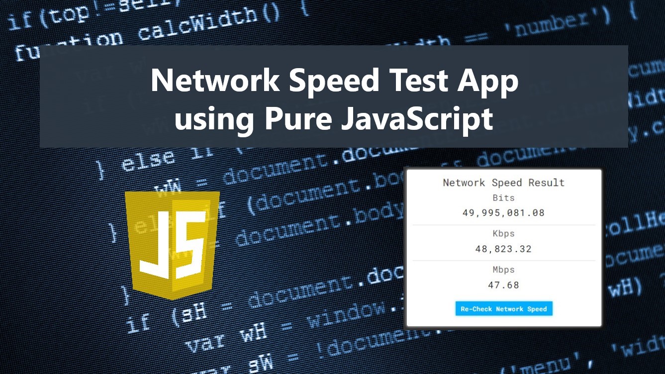Network Speed Test using JavaScript Source Code Free Download