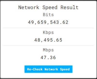 Network Speed Test using JavaScript Source Code Free Download