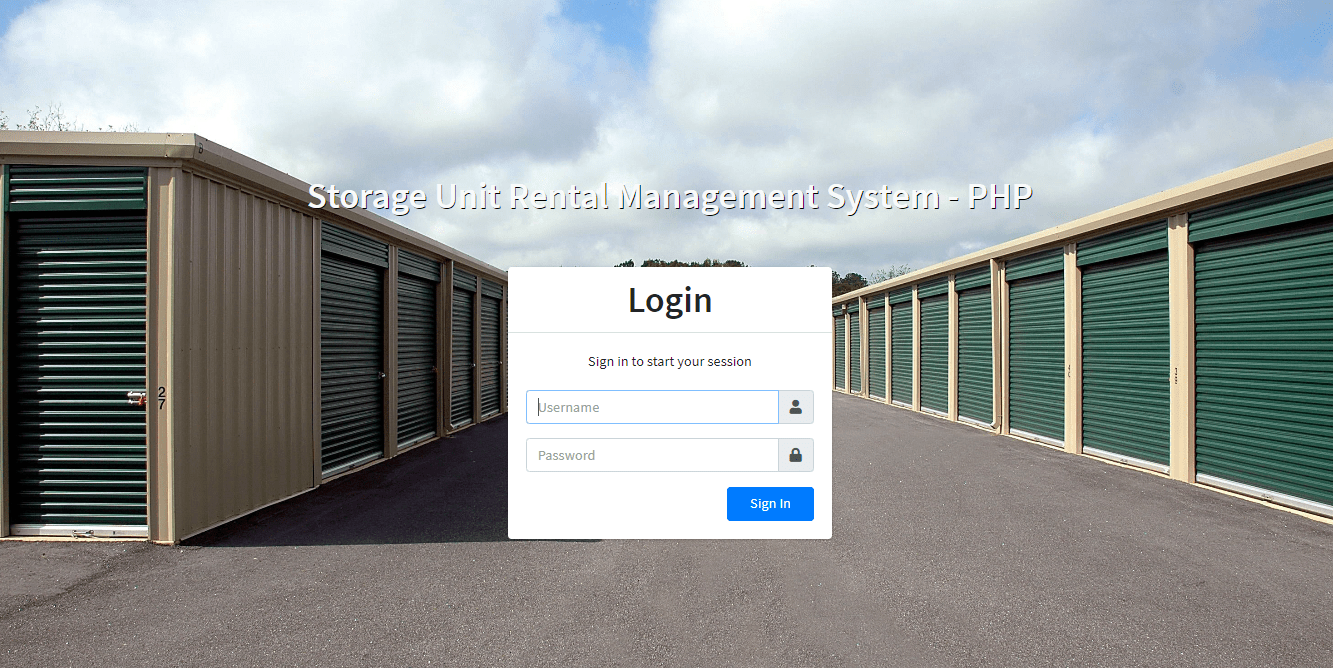 Storage Unit Rental Management System using PHP Free Source Code