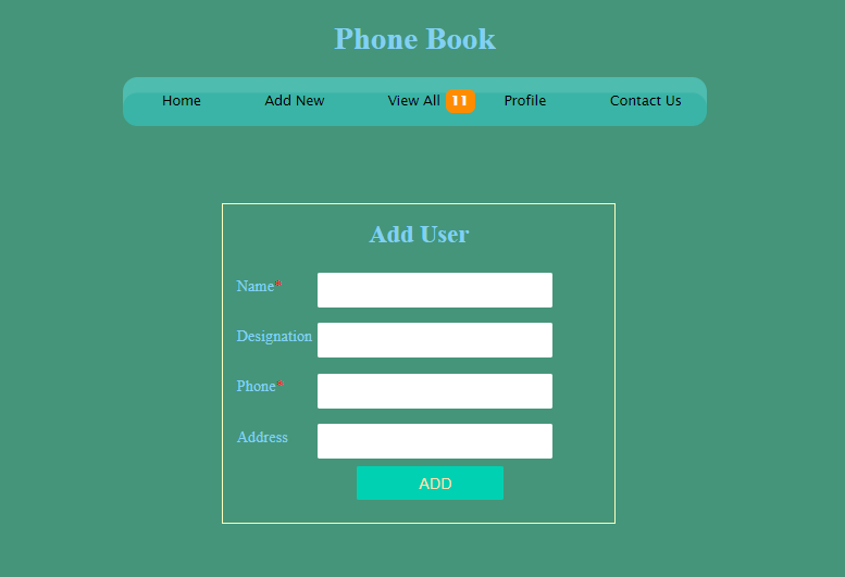 Simple Phone book/directory  App using PHP Free Source Code